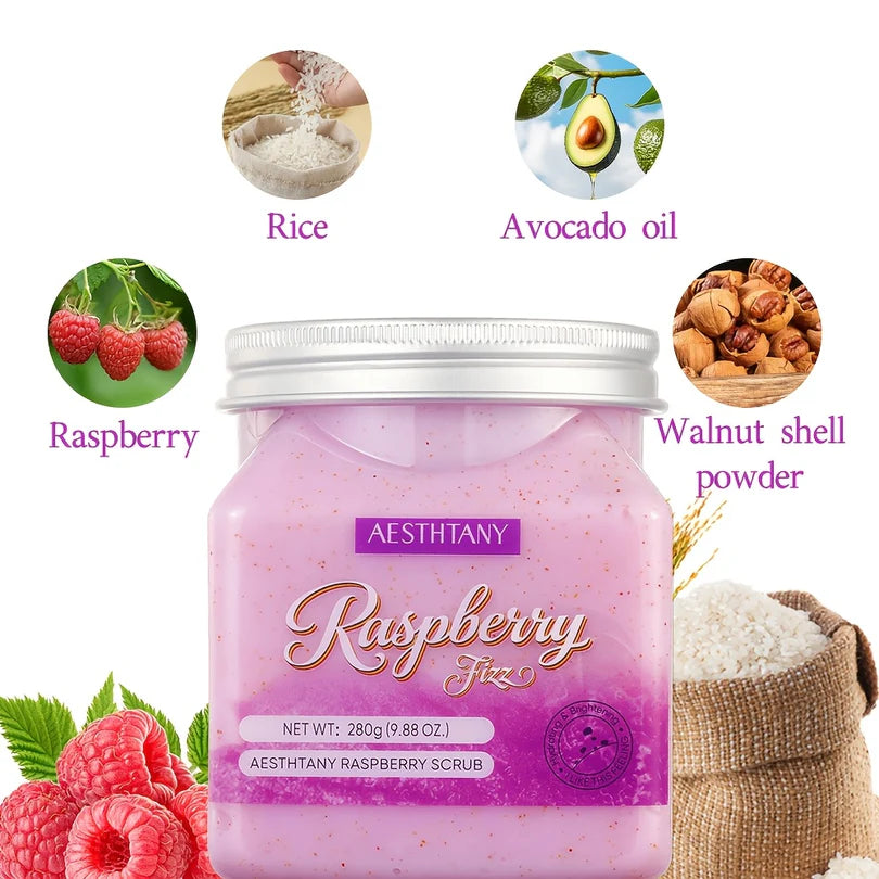 Aesthtany Raspberry Body Scrub – Physical Exfoliation, Softening & Refreshing Fragrance | Full-Body Exfoliator