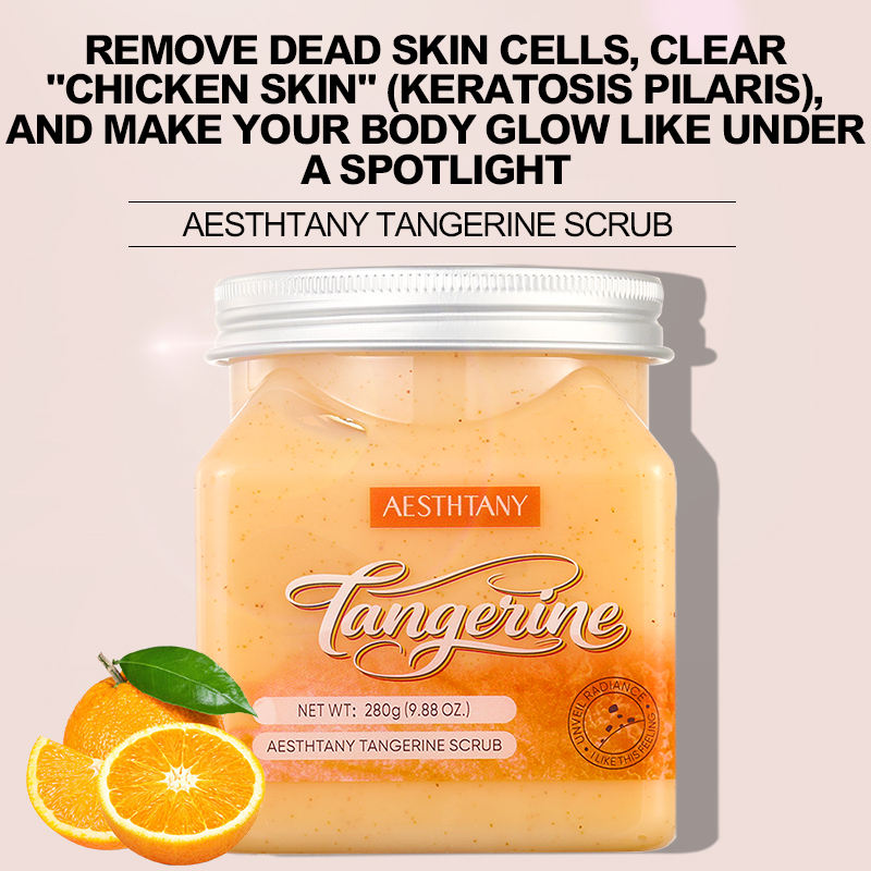 Aesthtany Tangerine Body Scrub – Physical Exfoliation, Softening & Refreshing Fragrance | Full-Body Exfoliator