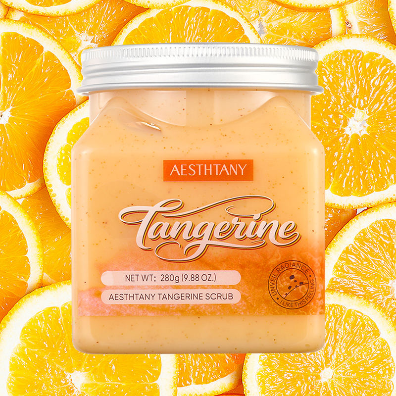 Aesthtany Tangerine Body Scrub – Physical Exfoliation, Softening & Refreshing Fragrance | Full-Body Exfoliator