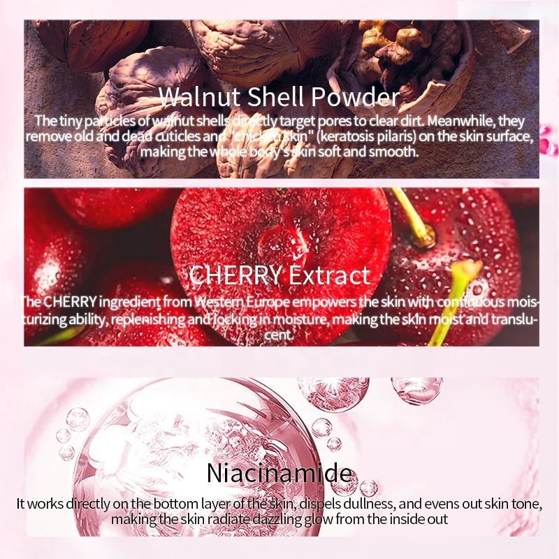 Aesthtany Cherry Body Scrub – Physical Exfoliation, Softening & Refreshing Fragrance | Full-Body Exfoliator