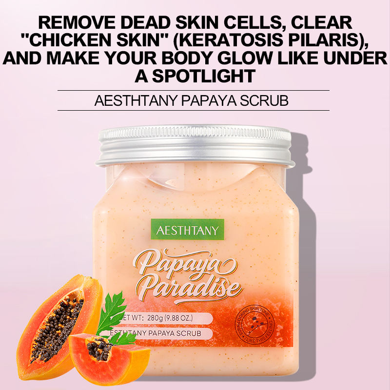 Aesthtany Papaya Body Scrub – Physical Exfoliation, Softening & Refreshing Fragrance | Full-Body Exfoliator