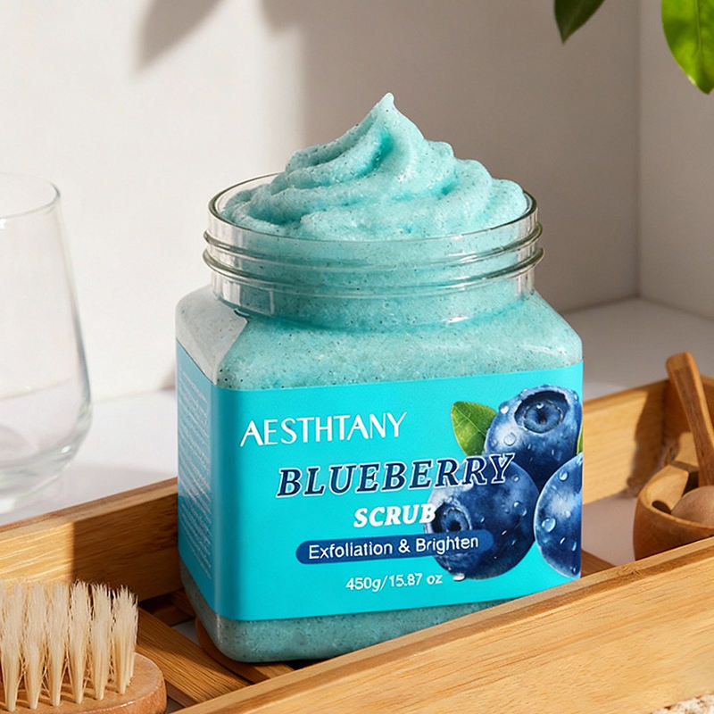 Aesthtany Blueberry Body Scrub – Physical Exfoliation, Softening & Refreshing Fragrance | Full-Body Exfoliator