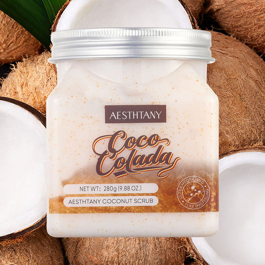 Aesthtany Coconut Body & Face Scrub – Moisturising, Gentle Physical Exfoliation, Alcohol-Free & Low-Allergen | 280g