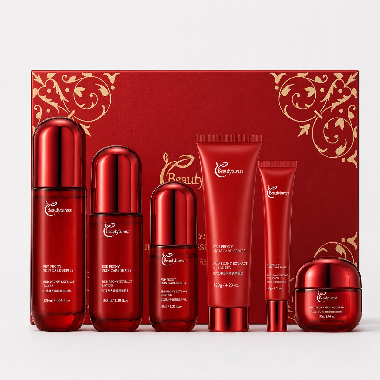Beautyturess Red Peony Anti-Aging Luxury Skincare Set